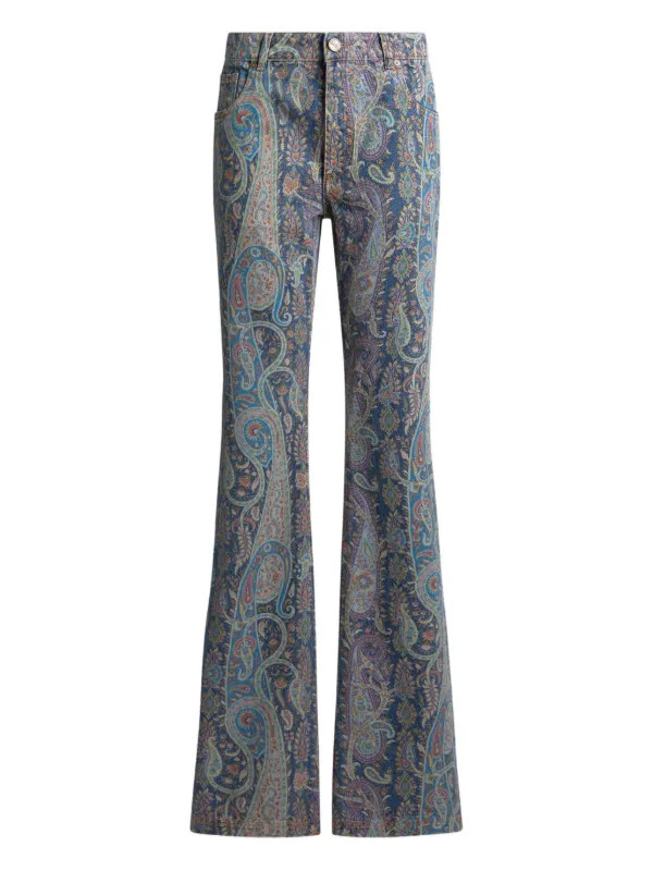 ETRO Floral paisley-motif Flared Jeans | Blue | FARFETCH UK | Farfetch Global