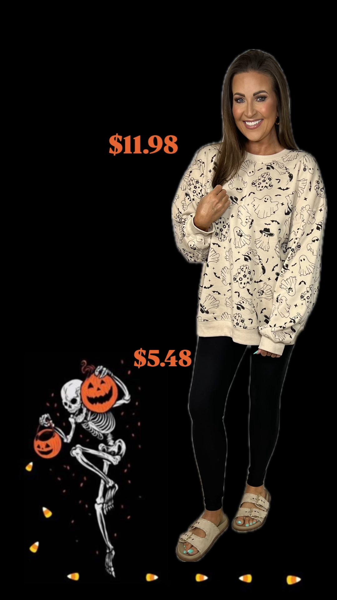 Sweatshirt: XL
Leggings: S

#LTKFindsUnder50 #LTKSeasonal #LTKHalloween