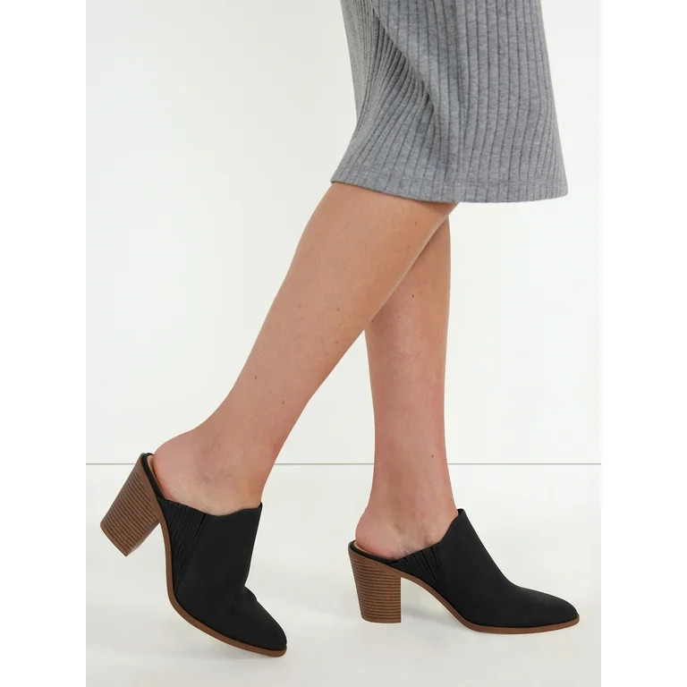 Time and Tru Women's Block Heel Slip on Mules - Walmart.com | Walmart (US)