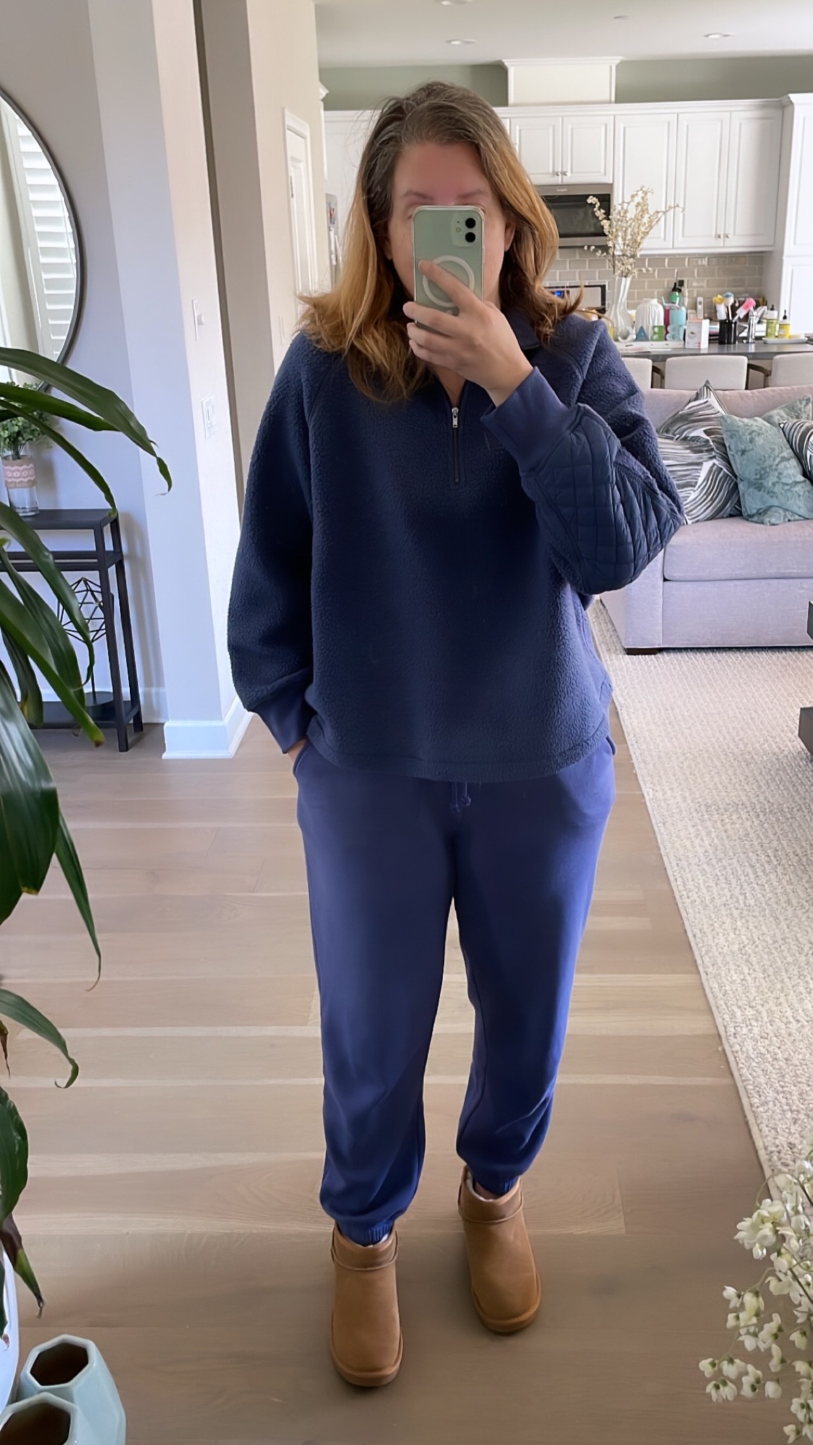 Sherpa quarter zip - size M TTS (only $10 today!)
Sweatpants - size M TTS
Ugg dupe slippers- size 8 TTS

#LTKcurves #LTKsalealert #LTKfit