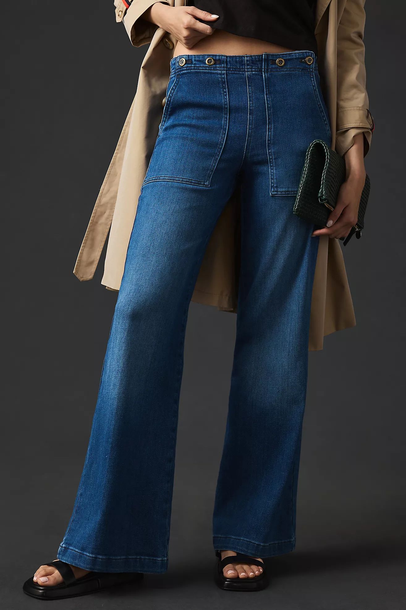 The Kit High-Rise Wide-Leg Utility Trouser Jeans by Pilcro | Anthropologie (US)