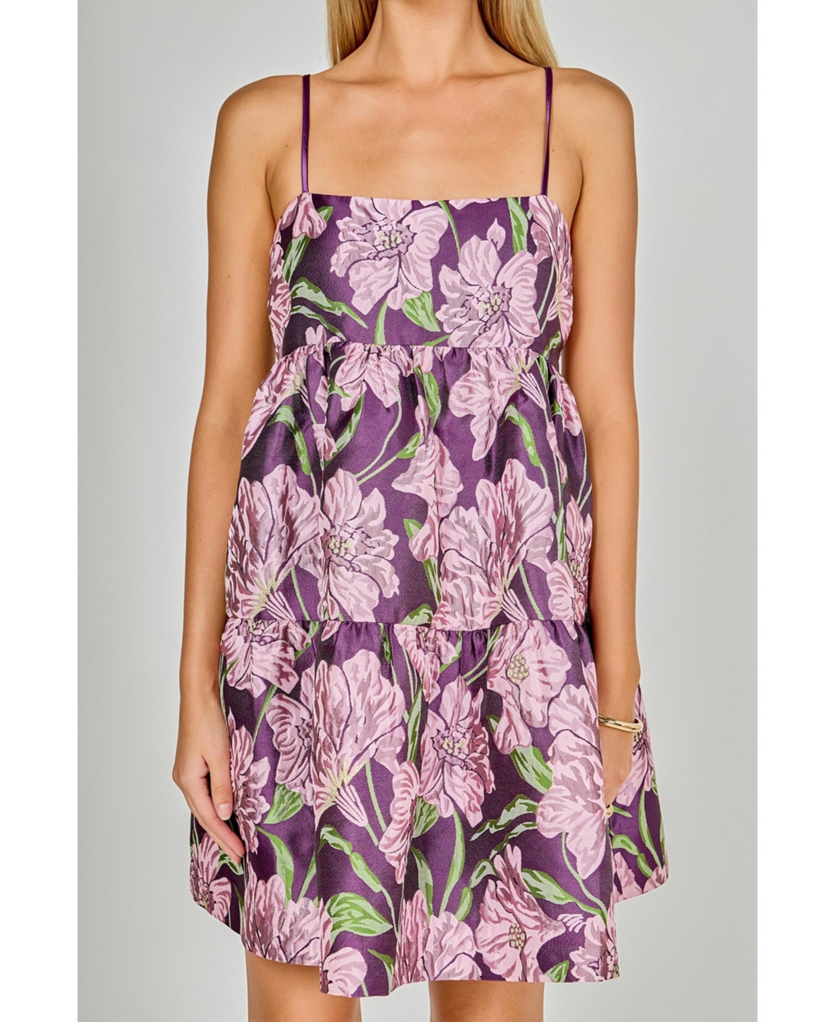 endless rose Women's Floral Jacquard Mini Dress - Mauve | Macy's