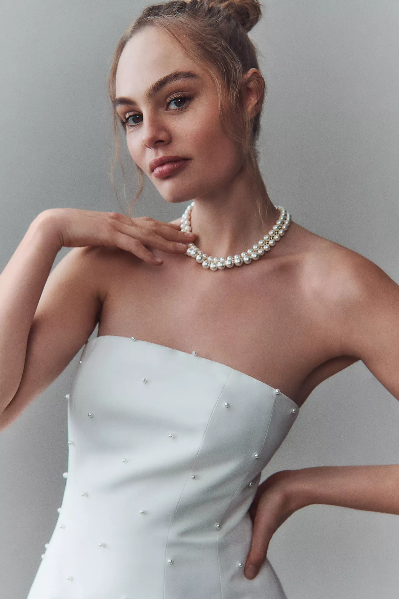 Sachin & Babi Alanna Strapless Pearl-Embellished Mini Dress | Anthropologie (US)