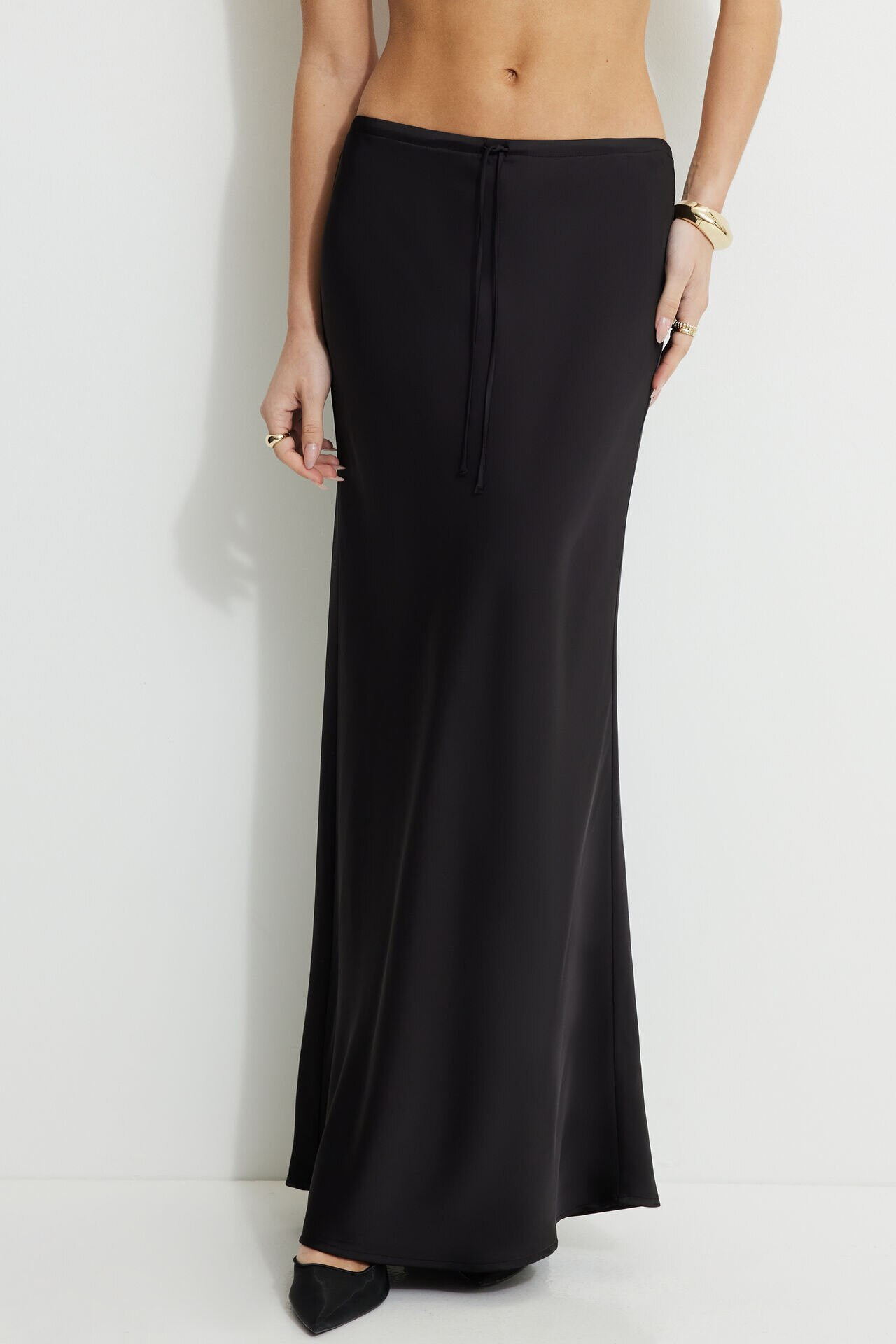 Cary Satin Slip Maxi Skirt | Dynamite Clothing