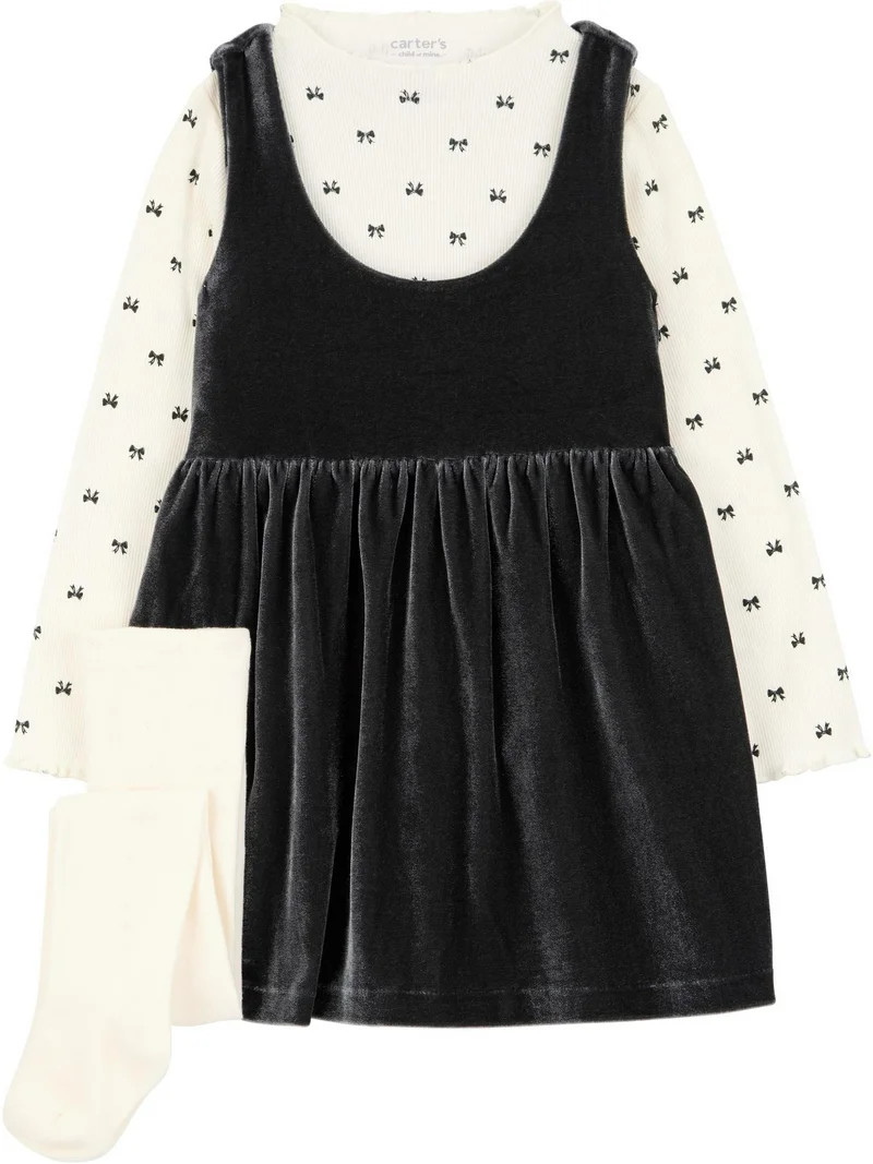 Carter's Child of Mine Conjunto de Vestido para Niña Pequeña 3 Piezas, Tallas 12 M-5 T | Walmart (US)