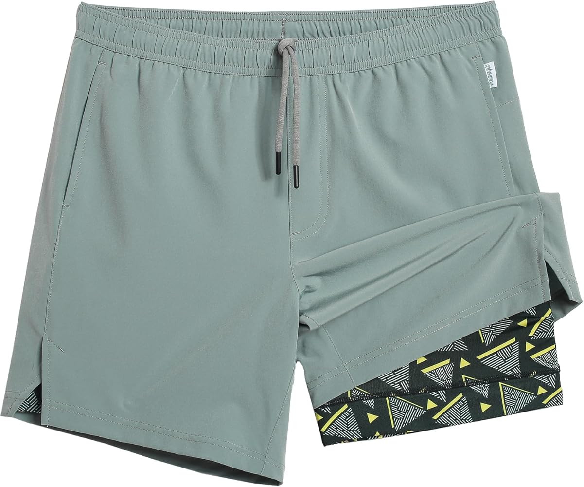 maamgic Gym Shorts for Men 7 inch with Liner Stretch 2 in 1 Workout Shorts Men Quick Dry Athletic... | Amazon (US)
