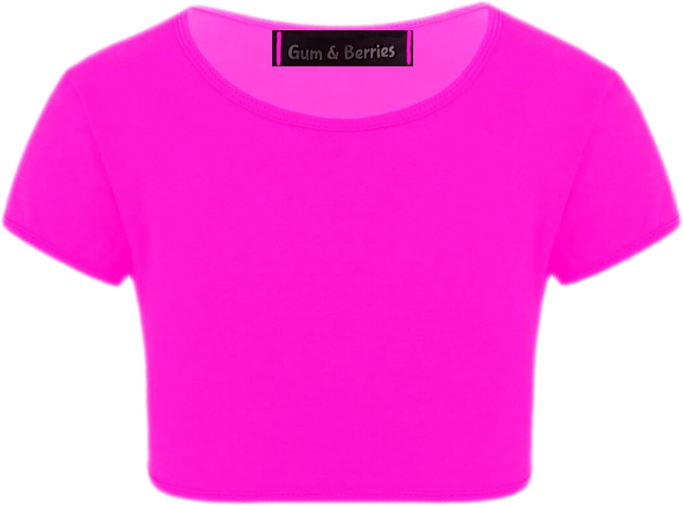 Kids Girls Neon Fluorescent Plain Short Sleeve Crop Tops T-Shirt Tee Top Dance Wear Gymnastic Fan... | Amazon (US)