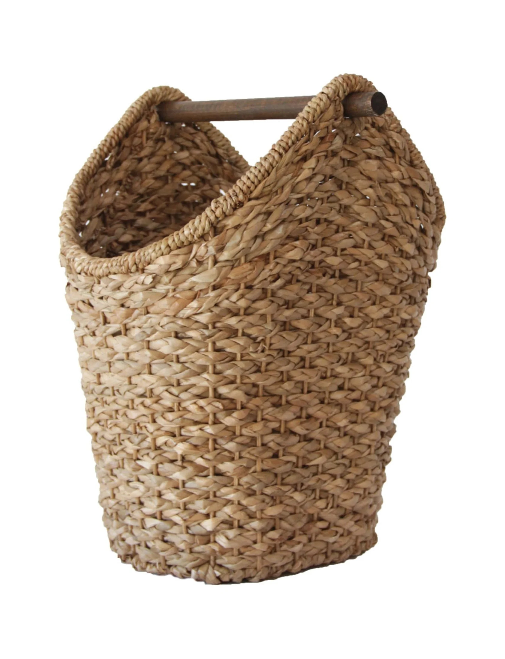 Desert Fields Bankuan Braided Oval Toilet Paper Basket with Wood Bar | Walmart (US)