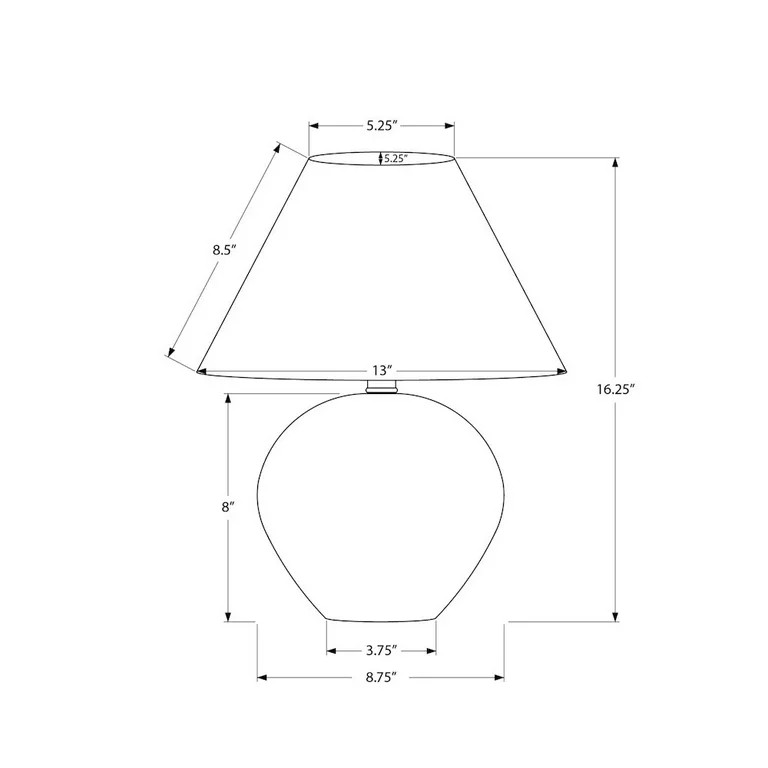 Lighting - 16"h Table Lamp - Cream Ceramic - Cream Empire Shade - Contemporary | Walmart (US)