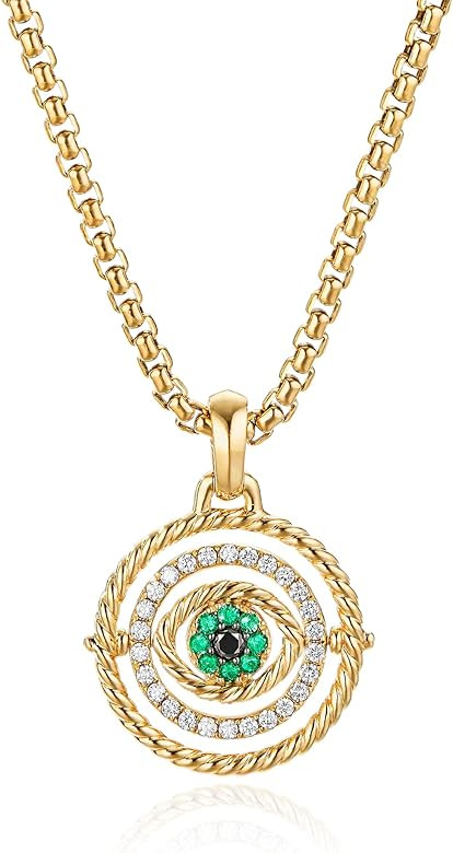 NUZON 2-Tone Interlocking | Sunburst Heart | CZ Evil Eye | Single Pearl | Love Heart Pendant Neck... | Amazon (US)