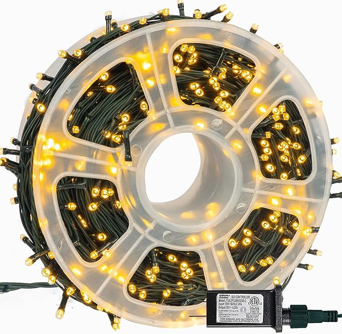 FUNPENY 164FT 500 LED Christmas Indoor Outdoor Decorative String Lights, 8 Modes Waterproof Green... | Amazon (US)