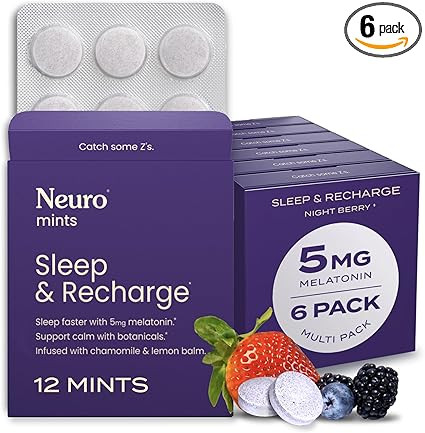Neuro Sleep & Recharge Meltaway Mints - Sleep Aid for Adults with Melatonin 5mg, Chamomile & Elde... | Amazon (US)