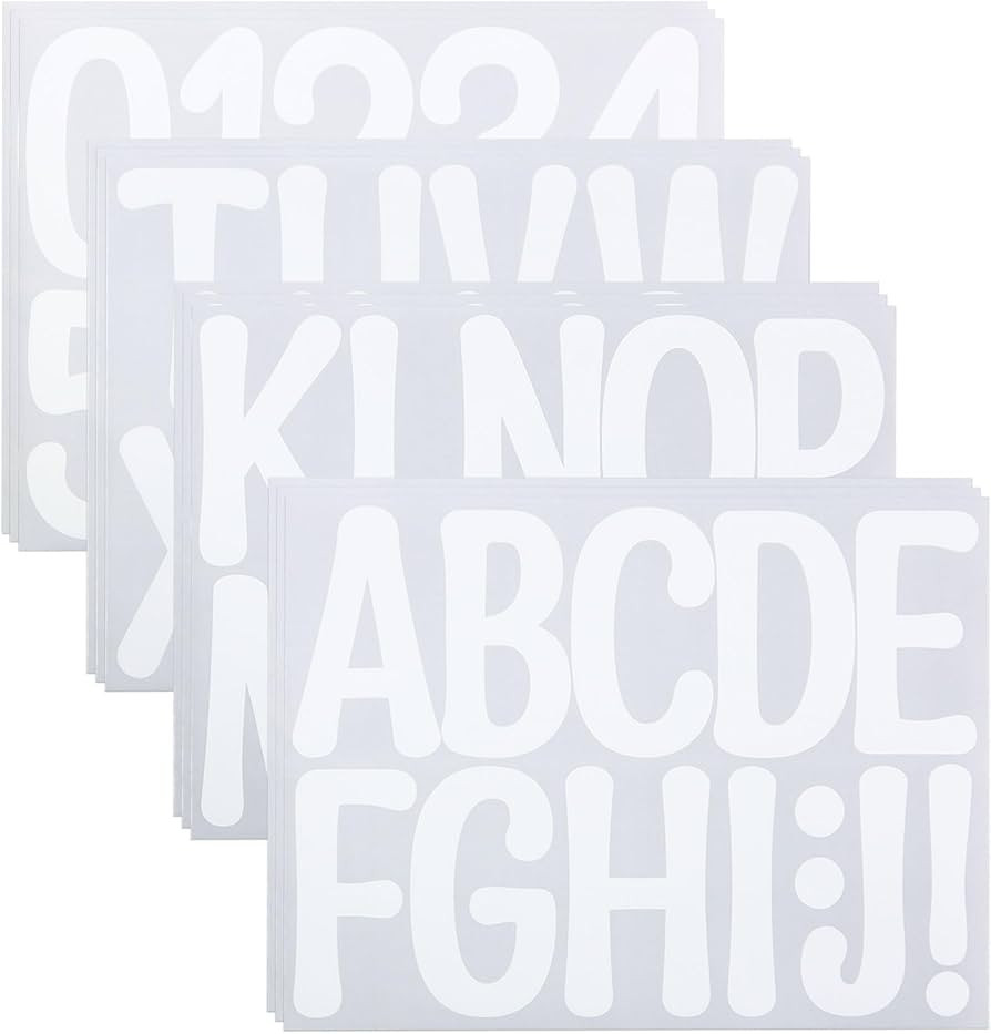 Large Self Adhesive Vinyl Letters Numbers Stickers 12 Sheets,4 Inch Sticky Alphabet Number Sticke... | Amazon (US)