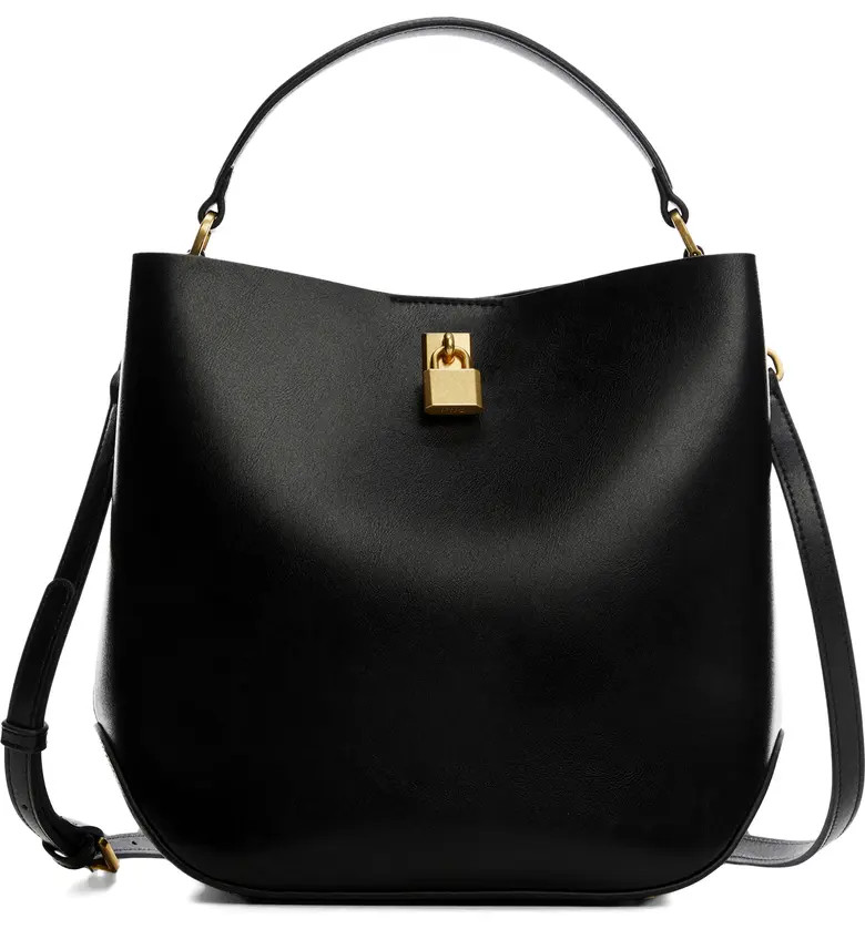 MANGO Padlock Faux Leather Shopper Bag | Nordstrom | Nordstrom