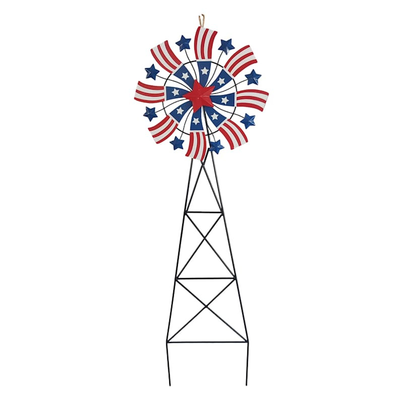 32In Spinning American Flag and Stars yardstake | At Home