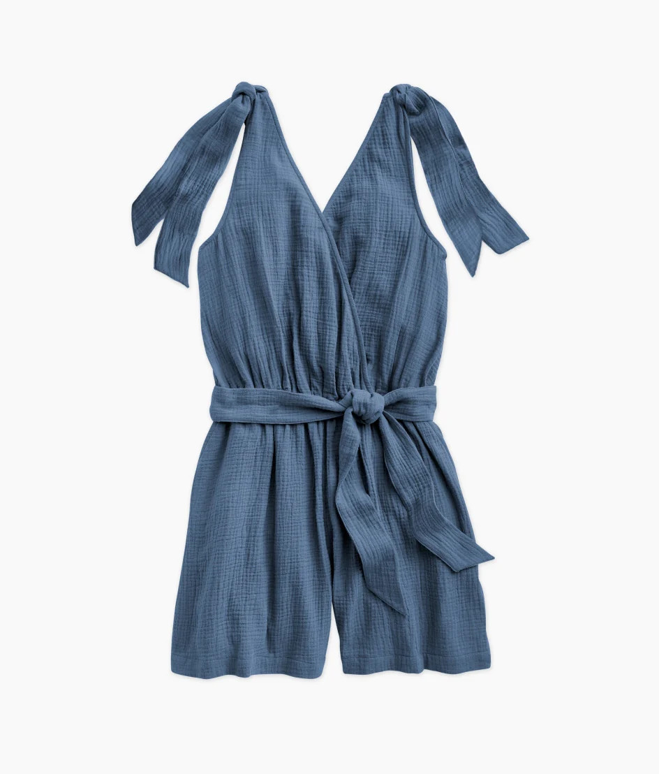 The Going Places Gauze Tie-Shoulder Romper | Summersalt | SummerSalt