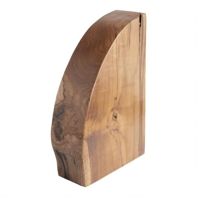 Natural Teak Wood Bookends | World Market