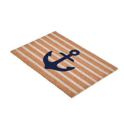 Anchors Away 24"x36" Doormat Choir Front and PVC Backing  Navy and Natural | Wayfair North America