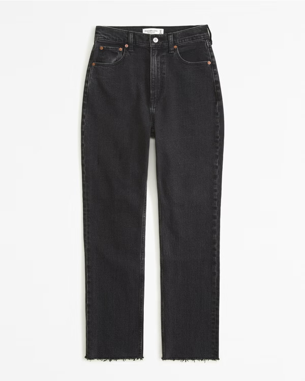 Women's Curve Love Ultra High Rise Ankle Straight Jean | Women's Bottoms | Abercrombie.com | Abercrombie & Fitch (US)