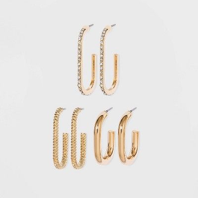 SUGARFIX by BaubleBar Gold Huggie Hoop Earring Set - Gold | Target