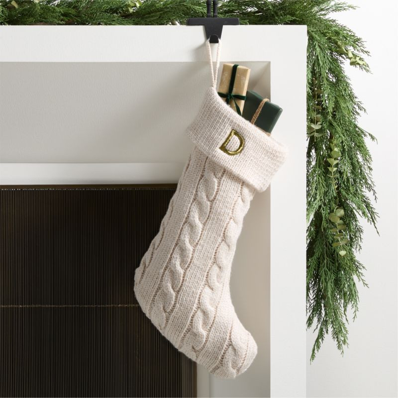 Artic Ivory Cable Knit Christmas Stocking | Crate & Barrel | Crate & Barrel