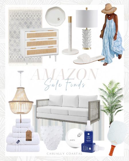 A round-up of coastal pieces currently on sale - some items have on-page coupons so be sure to look for those! 🌊
-
Amazon sale, coastal finds, Amazon home decor, Amazon style, Amazon spring outfits, Amazon summer outfits, coastal home decor, coastal decor, coastal home sale, Amazon rugs, coastal rugs, 8x10 denim area rug, blue & white rugs, beach house rugs, textured rugs, pickleball paddles, capri blue pura smart diffuser kit, Amazon outdoor furniture, Amazon outdoor sofa, Amazon patio furniture, outdoor couch, initials ring dish, Amazon jewelry dust, marble paper towel holder with brass accent, terracotta planter, Amazon planter, Amazon vase, white planters, white vases, coastal planter, artificial areca palm plant, Amazon palm tree, fake palm tree, cushionaire woven slide sandal, Amazon sandals, white slides, white sandals, summer dresses, vacation outfit, beach vacation dresses, scoop neck floral maxi dress, Amazon maxi dresses, Amazon pendant lights, white beaded light, coastal lighting, amazon bath towels, white bath towels, bathroom towels, 3 drawer dresser, rattan dresser, Amazon dresser, affordable dressers, nightstand lamps, coastal table lamp, white lamps, Amazon lamps, geometric area rug, indoor/outdoor rugs, striped outdoor rug, Amazon outdoor rug, 5x7 rugs, 6x9 rugs, 8x10 rugs, living room rugs 

#LTKsalealert #LTKfindsunder100 #LTKhome