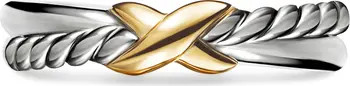 Petite X Ring in Sterling Silver with 18K Yellow Gold | Nordstrom