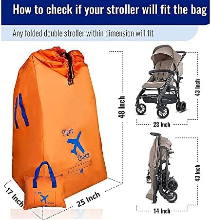 Gate Check Bag for Single & Double Stroller Travel Bag | Extra Large & Ultra Durable - Includes Padd | Amazon (US)
