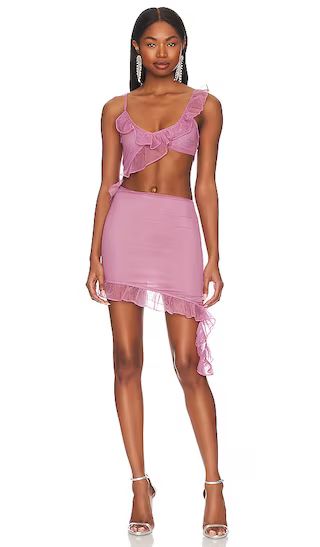 Payton Ruffle Dress in Pink | Revolve Clothing (Global)