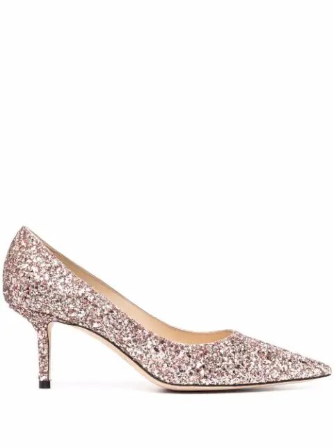 glitter-detail pointed pumps | Farfetch (US)