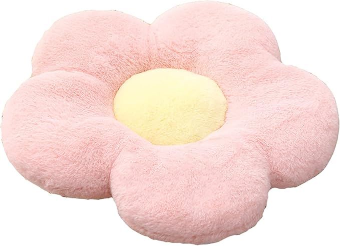 Cute Flower Cushion Plush Floor Pillow Casual Comfortable Pillow Office Living Room Bed Decoratio... | Amazon (US)