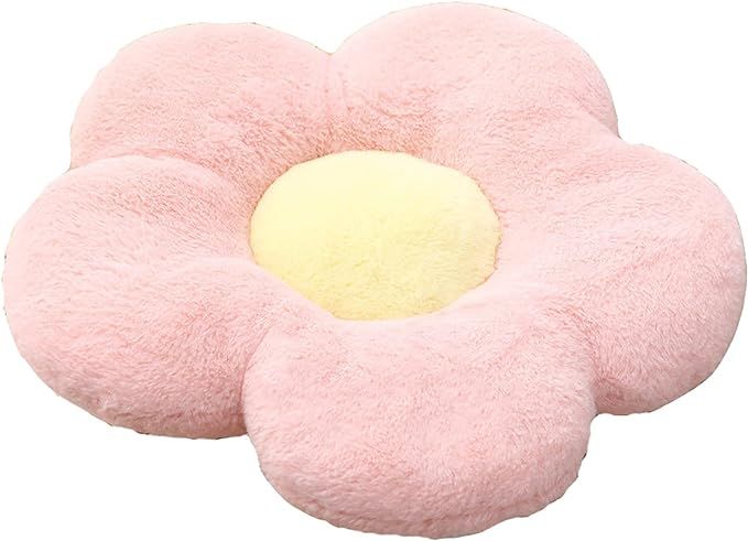 Cute Flower Cushion Plush Floor Pillow Casual Comfortable Pillow Office Living Room Bed Decoratio... | Amazon (US)