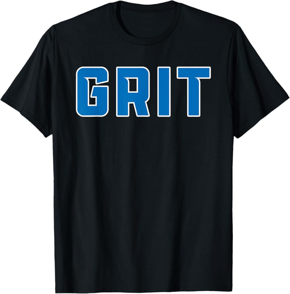 Grit Detroit Michigan Blue and White T-Shirt | Amazon (US)