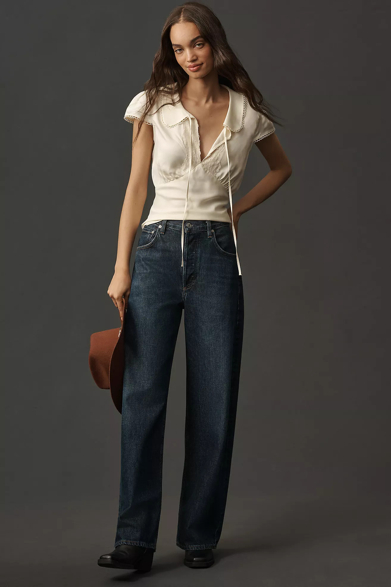 By Anthropologie Silky Peter Pan Collared Blouse | Anthropologie (US)