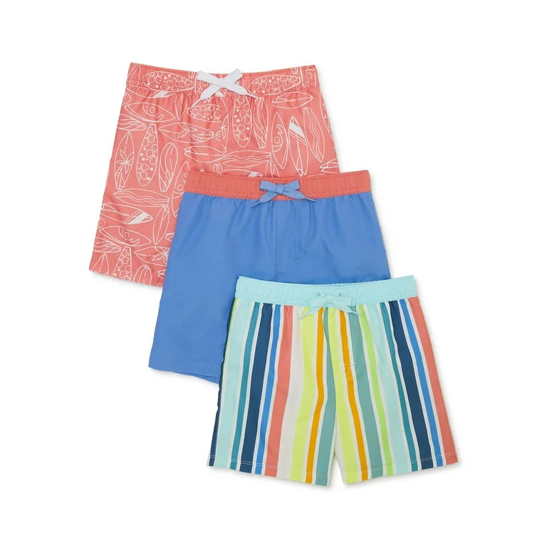 Wonder Nation Baby and Toddler Boys Swim Trunks, 3-Pack, Size 12M-5T | Walmart (US)