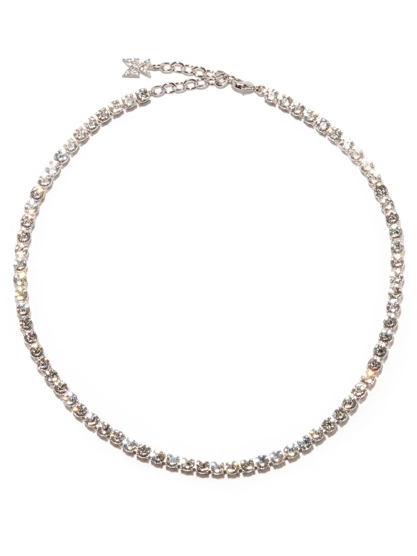 Tennis crystal-embellished necklace | Amina Muaddi | Matches (UK)