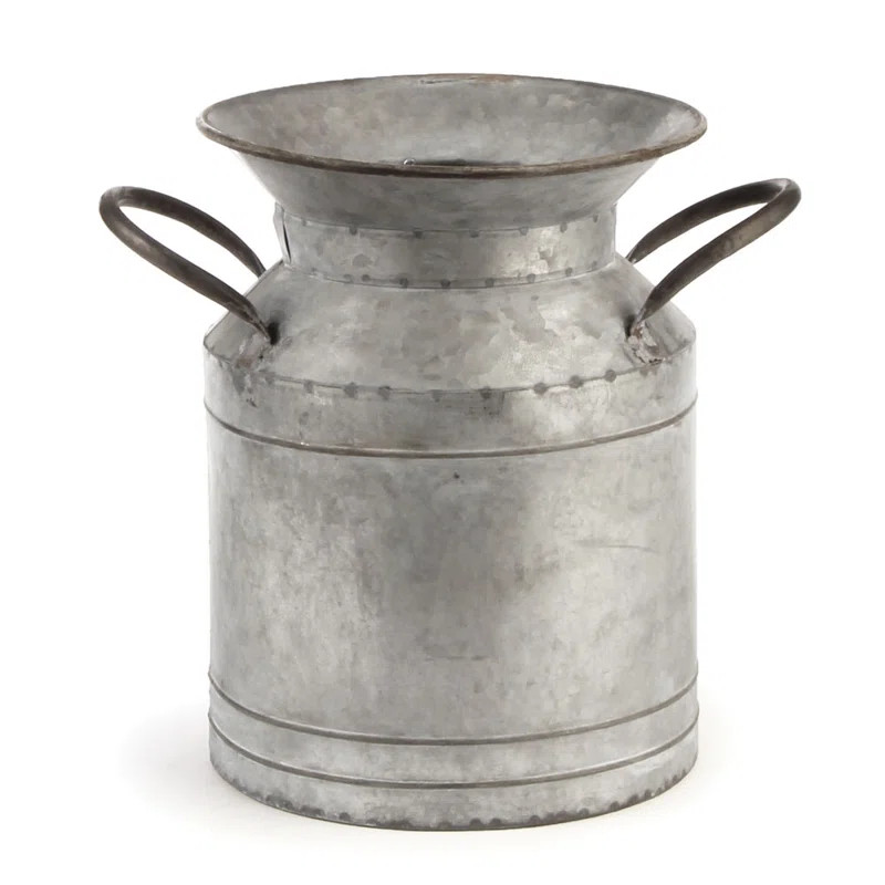 Antiqued Metal Milk Jug | Wayfair North America