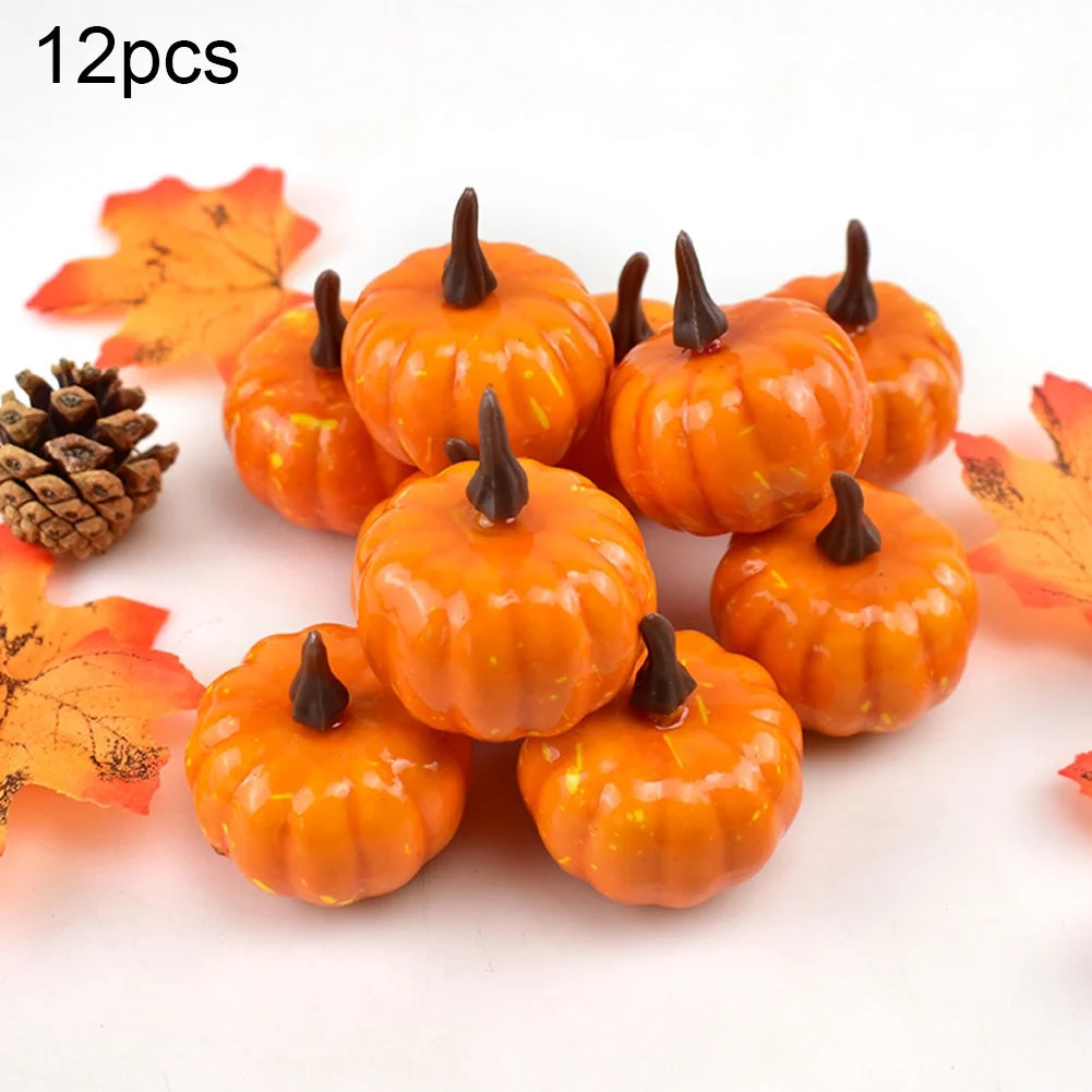 Asdomo 12PCS Artificial Small Foam Pumpkins Vegetables Models Realistic Pumpkins Teaching Props f... | Walmart (US)