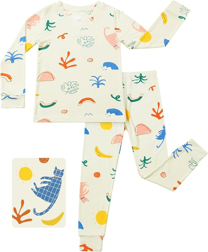 babee Reshinee Bamboo Viscose Toddler Girls Kids Pajama Sets Short Summer Cool Snug fit Sleepwear... | Amazon (US)