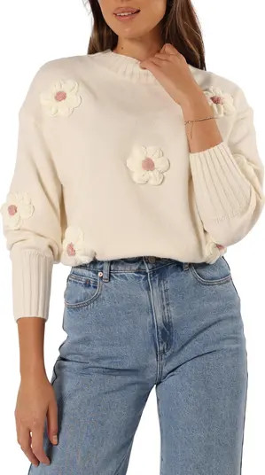 Petal & Pup Alto 3D Flower Mock Neck Sweater | Nordstrom | Nordstrom