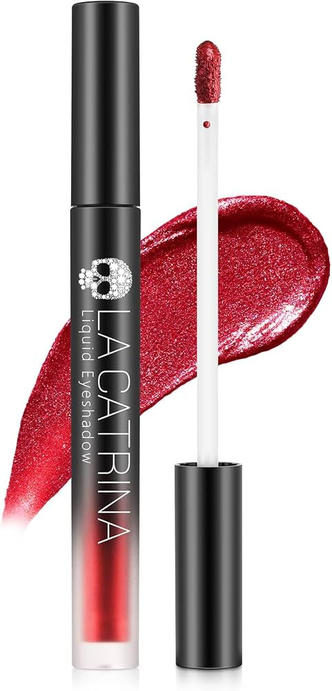 Red Liquid Metallic Eyeshadow, Shimmer Eyeliner Glitter Eye Shadow Shiny High Pigment Quick-Dry W... | Amazon (US)