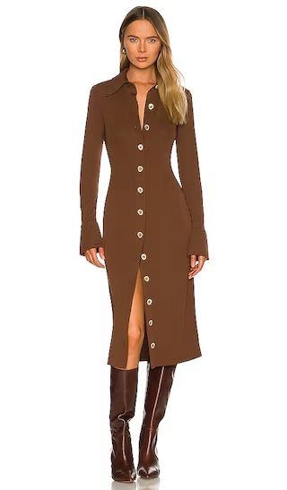 Alice Midi Dress in Chocolate Brown | Revolve Clothing (Global)