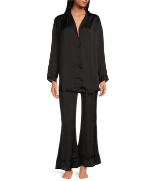 Dreamy Days Solid Lightweight Satin Oversized Pajama Set | Dillard's