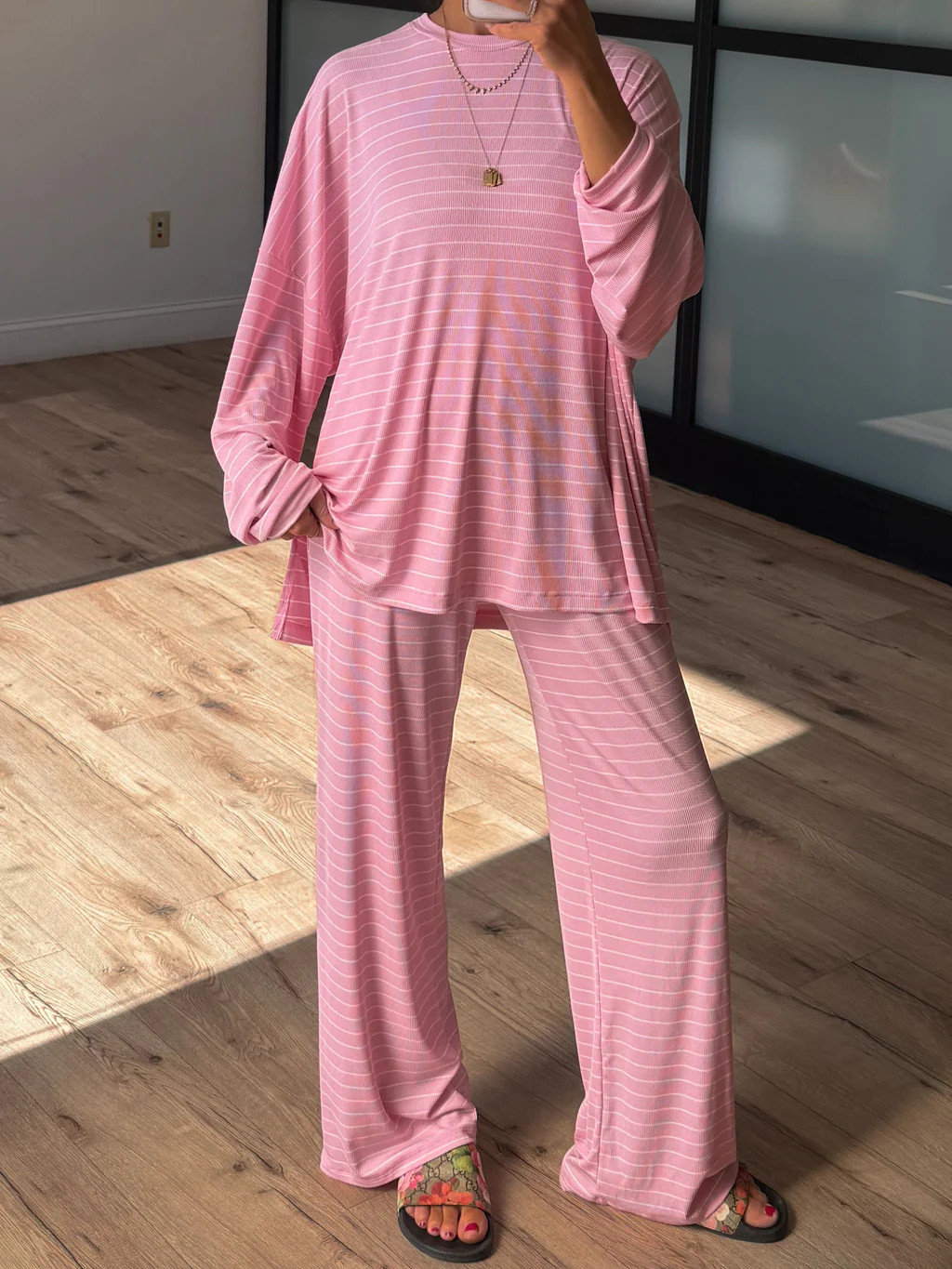 Homebody Stripe Ribbed Set | Pink | +Plus Available | PREORDER | Shop Talulah