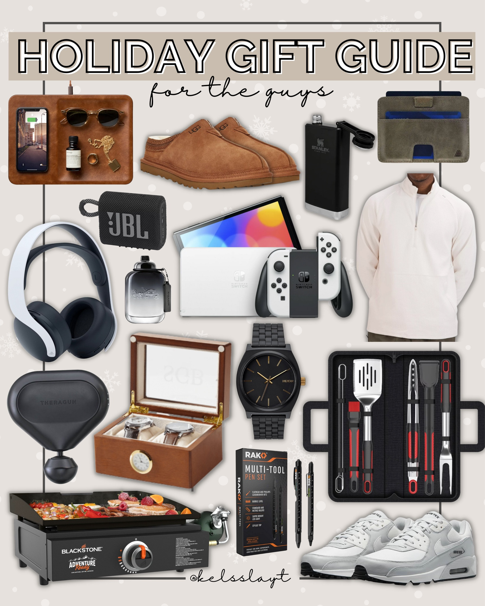 Gift guide for men, gift guide for him, gift ideas for guys, Christmas gifts for guys, charging station, men’s slippers, andar wallet, gaming headphones, watch box, Blackstone grill, Nintendo switch 

#LTKGiftGuide #LTKmens #LTKunder100