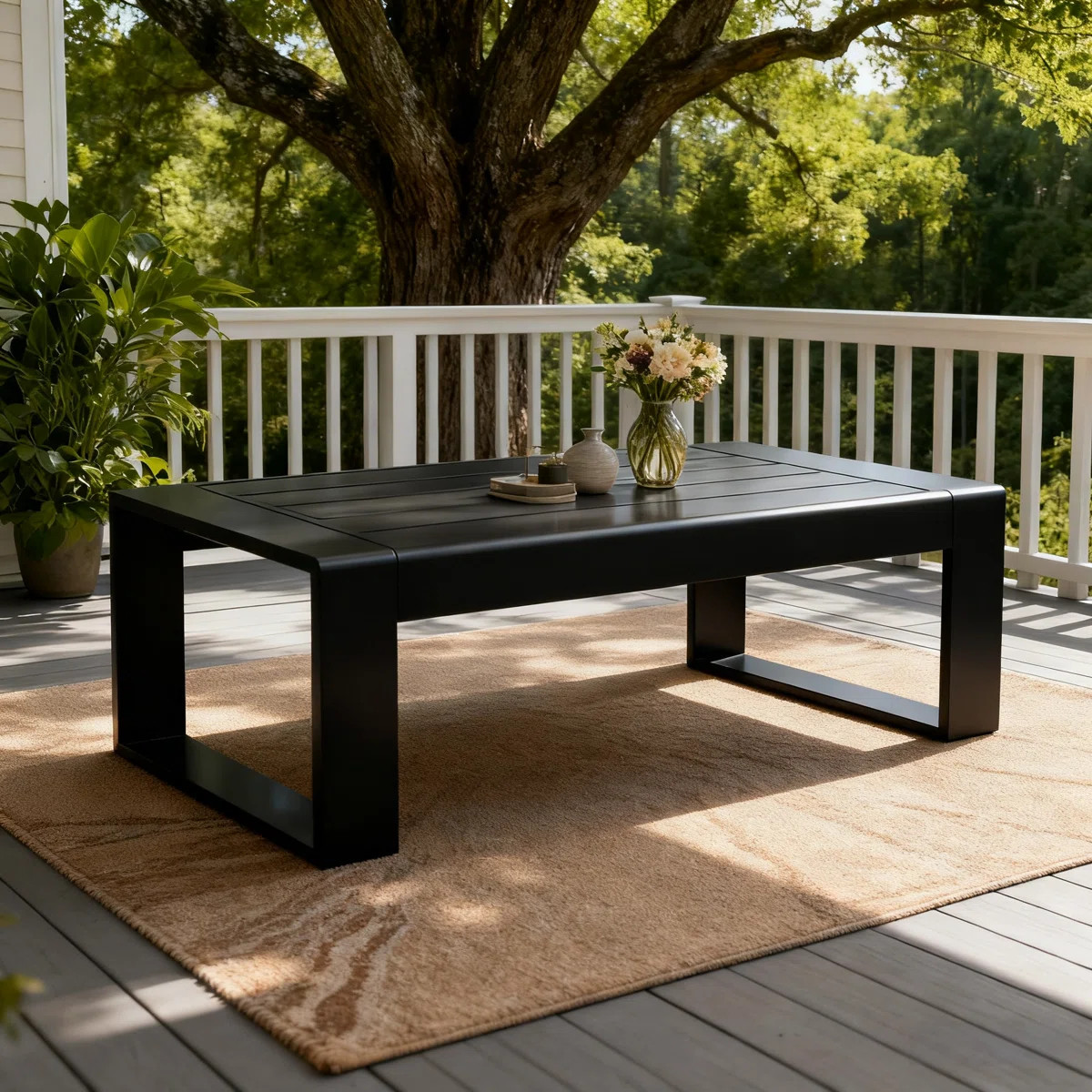 Modern Outdoor Aluminum Rectangle Coffee Table | Wayfair North America