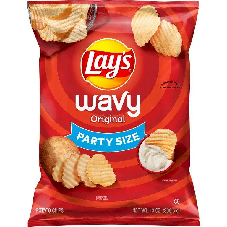 Lay's Wavy Original Potato Chips, Party Size, 13 oz Bag | Walmart (US)