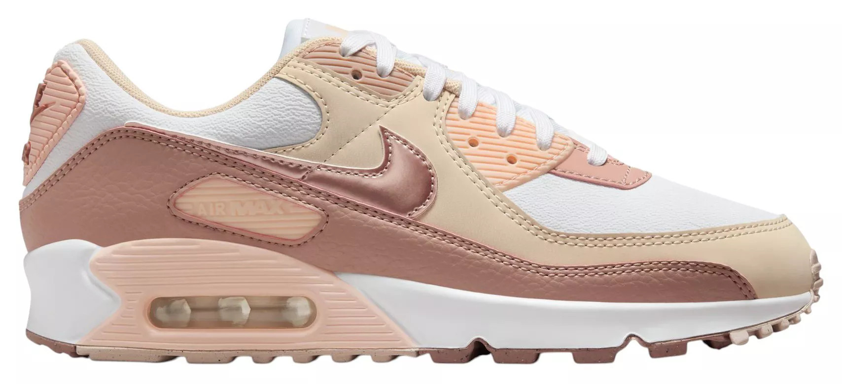Nike Women's Air Max 90 Shoes, Size 9.5, White/Brown | DICK'S Sporting Goods