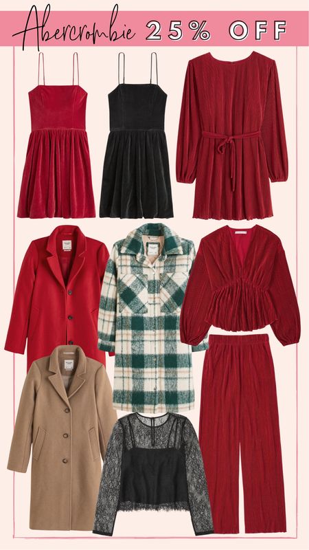 Abercrombie 25% off
Christmas outfit, red dress, Christmas dress, red coat, tan coat, dad coat, plaid shacket, plaid coat, plisse dress

#LTKsalealert #LTKSeasonal #LTKHoliday