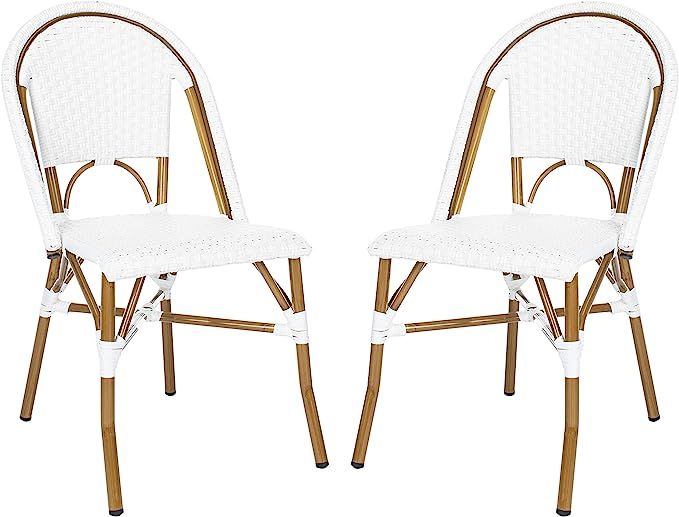 Safavieh Home Collection Hooper Indoor-Outdoor Stacking Side Chairs | Black & White | Set of 2 | Amazon (US)